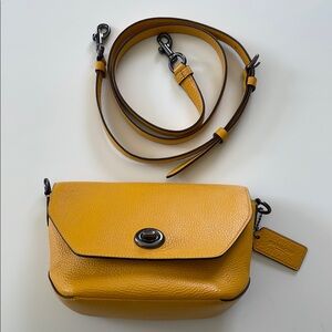 Coach Yellow Crossbody Bag with Smooth Leather Finish